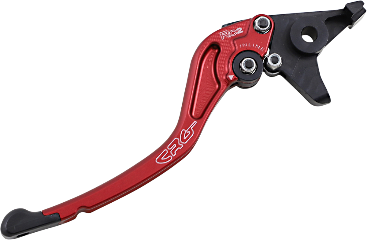 Red CRG RC2 Standard Brake Lever with part number 2AN-581-T-R, showcasing its sleek design and ergonomic grip.