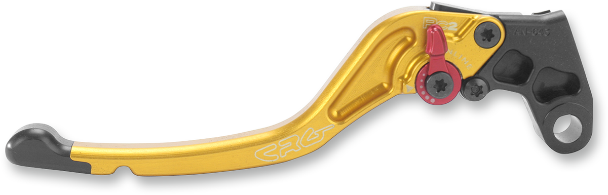 CRG RC2 standard clutch lever in gold with black grip, part number 2AN-641-T-G, for motorcycle clutch control.