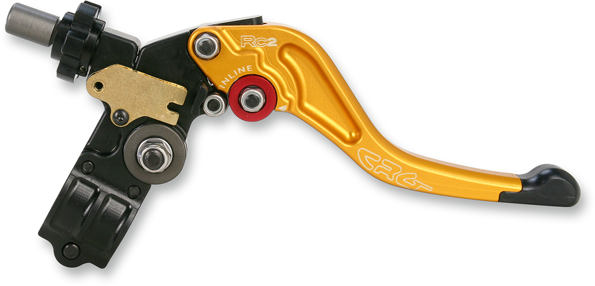 CRG SC2 clutch and perch shorty lever in gold for motorcycle, with part number SC2-100-H-G, shown on a clean background.