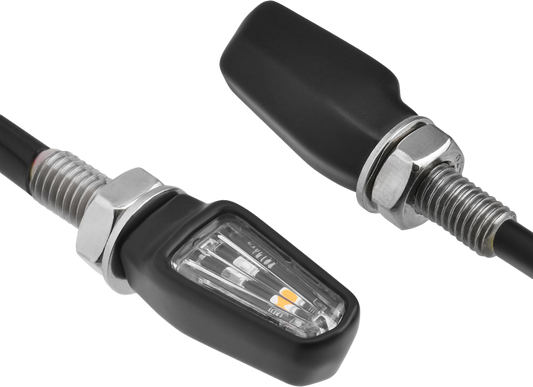 ZETA, ZETA 701 LED Turn Signal with Clear Lens and Matte Black Body – Reliable 12V Motorcycle Signal Light