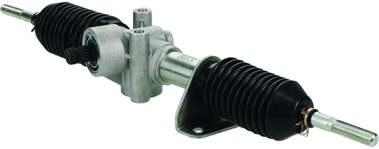 QuadBoss steering rack assembly for Can-Am Maverick and Commander models, showing the mechanical steering component.