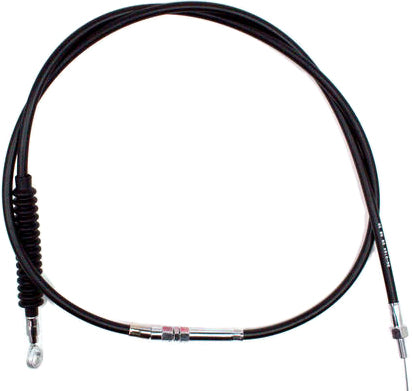 Motion Pro black vinyl clutch longitudinal wire cable with durable construction and protective coating, designed for motorcycle clutch systems.
