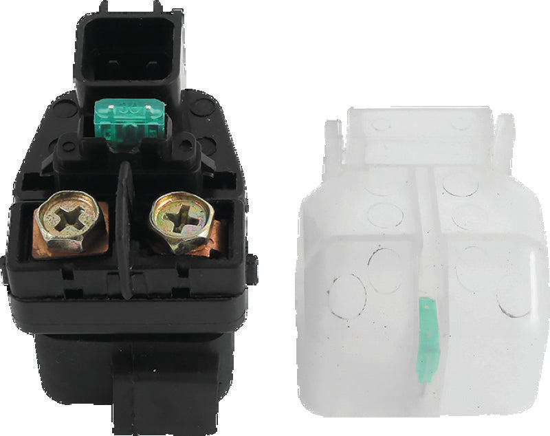 QuadBoss starter solenoid and relay for Suzuki KingQuad 4x4, model years 2007-2014, shown in the image.