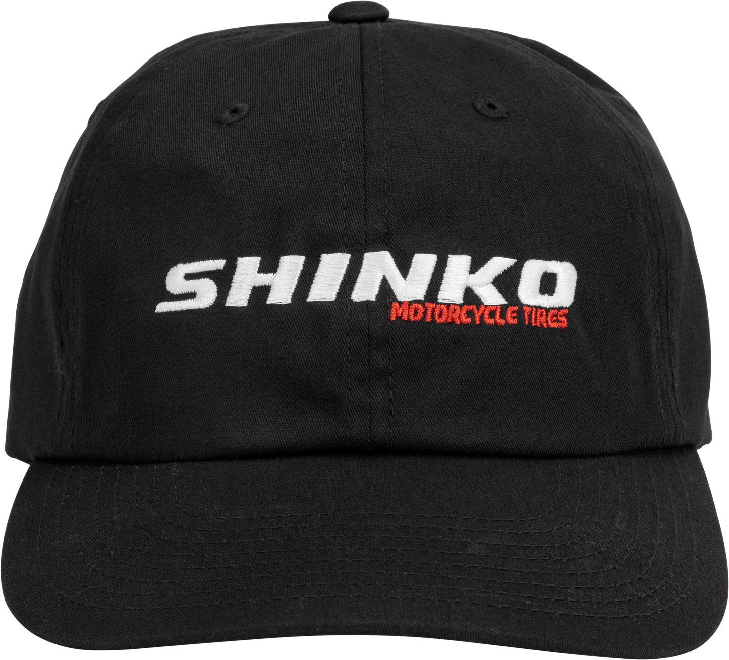 Shinko Black Dad Hat with adjustable strap, classic baseball cap style, featuring the SHINKO brand logo on the front.