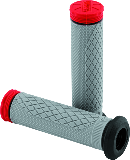 ProTaper Tri Density full diamond ATV grips in red, featuring textured surface for enhanced grip and control.