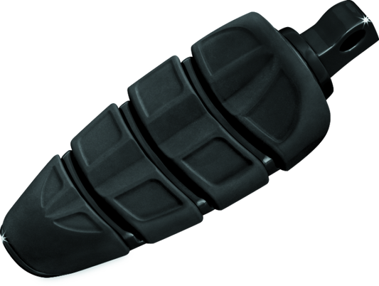Kuryakyn Kinetic Peg with Male Mount Adapter in gloss black for powersports vehicles, showing the footpeg with mounting hardware.