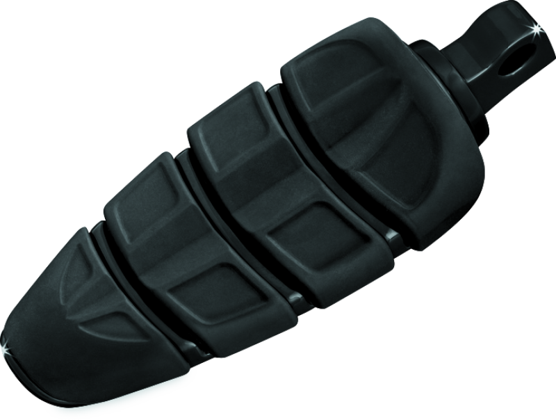 Kuryakyn Kinetic Peg with Male Mount Adapter in gloss black for powersports vehicles, showing the footpeg with mounting hardware.