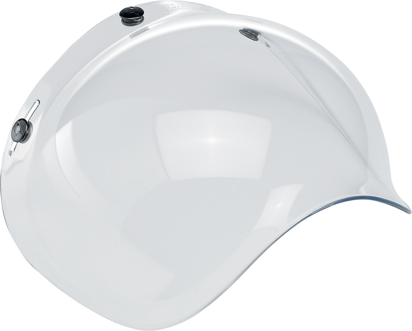 Clear BILTWELL Bubble Shield helmet part from Bill's Exhausts, designed for motorcycle helmets, showing the transparent shield.