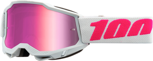 Pink mirror Accuri 2 goggles by Bill's Exhausts with a sleek design and clear straps.