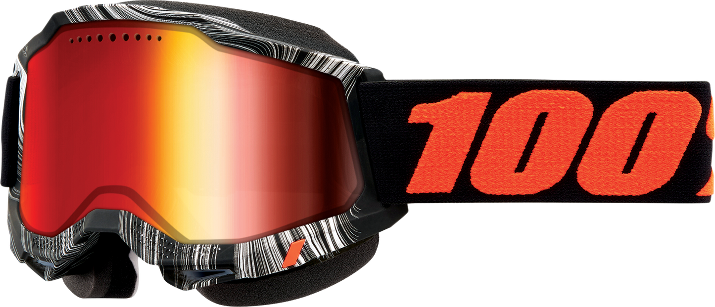 Accuri 2 Goggles by Geospace with red mirror lenses, designed for protective outdoor activities, featuring a sleek, sporty look.