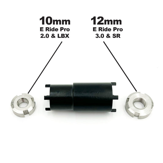 eDirtyBike 4-prong double-ended mid shaft nut tool with 10-12mm prongs for bike maintenance and wheel removal.