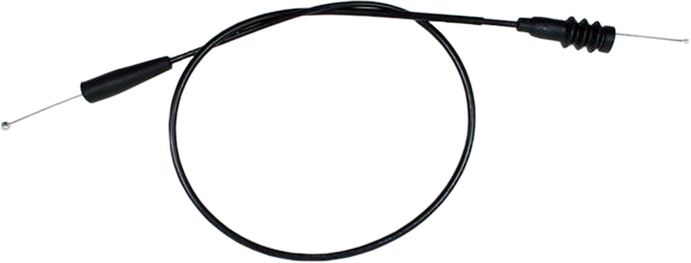Black vinyl motorcycle throttle cable by MOTION PRO, part 03-0357, with detailed cable and connector visible.