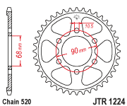 JT, JT Rear Sprocket Steel 36T for 520 Chain - Part JTR1224.36