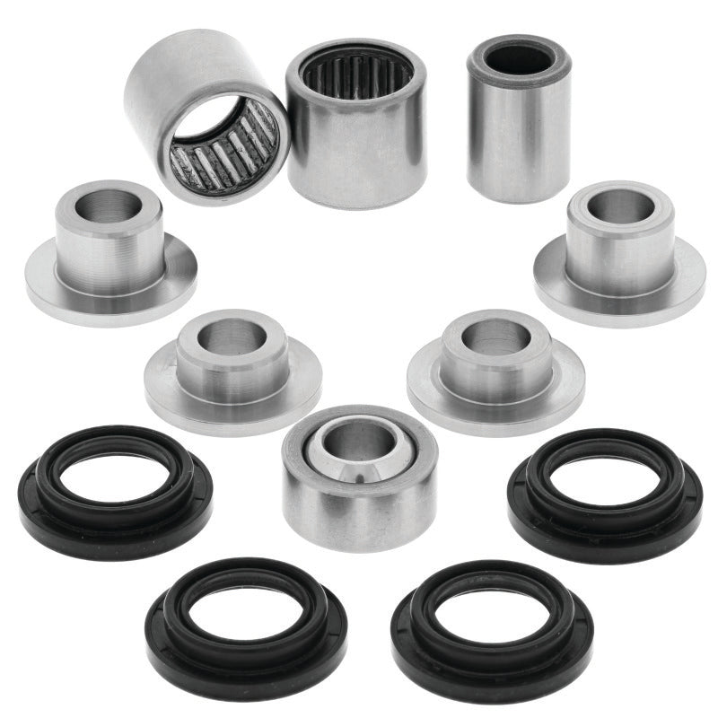 QuadBoss Kawasaki KVF650 Brute Force 4x4 lower A-arm repair kit with replacement parts and tools for easy installation.