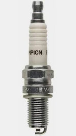 Champion RA4HC spark plug with metal shell and ceramic insulator, designed for automotive engine performance.
