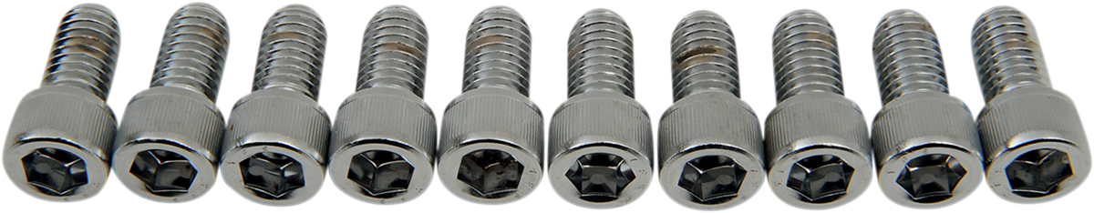 Drag Specialties MPB237 coarse-thread socket-head bolts with knurled heads, 3/8-16 x 3/4 inch, made in the USA.