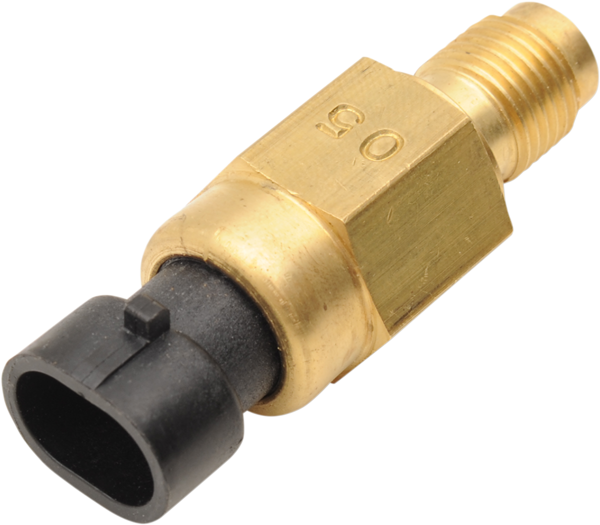 DRAG SPECIALTIES engine temperature sensor for EFI vehicles, showing the sensor’s metal body and wiring connector.