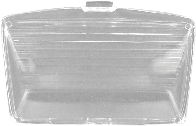 Clear front fender tip lens for motorcycle by Drag Specialties, showing the transparent, curved plastic design.