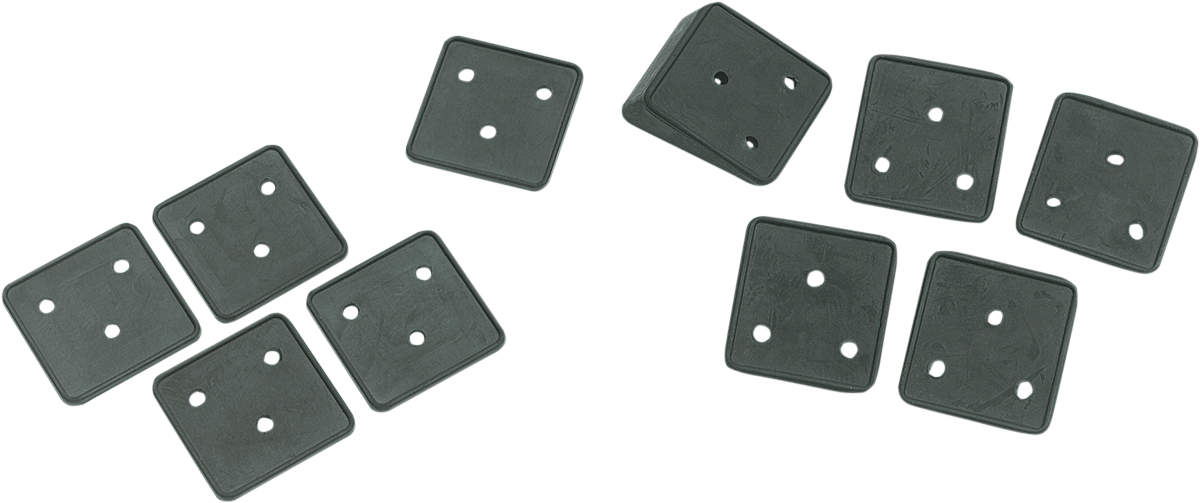 DRAG SPECIALTIES flat style license plate mounting gasket for motorcycles, black rubber with textured surface.
