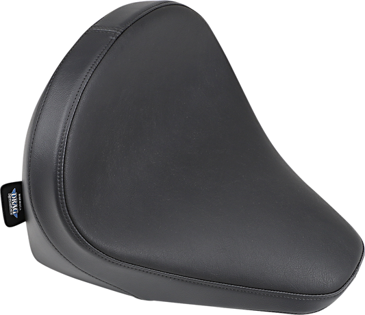 Black vinyl 3/4 solo seat from Drag Specialties Seats, designed for motorcycle comfort and style.