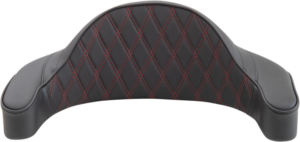 Drag Specialties King-Pak Pad seat for Harley-Davidson Road King 1994-2013 with double diamond red thread design.