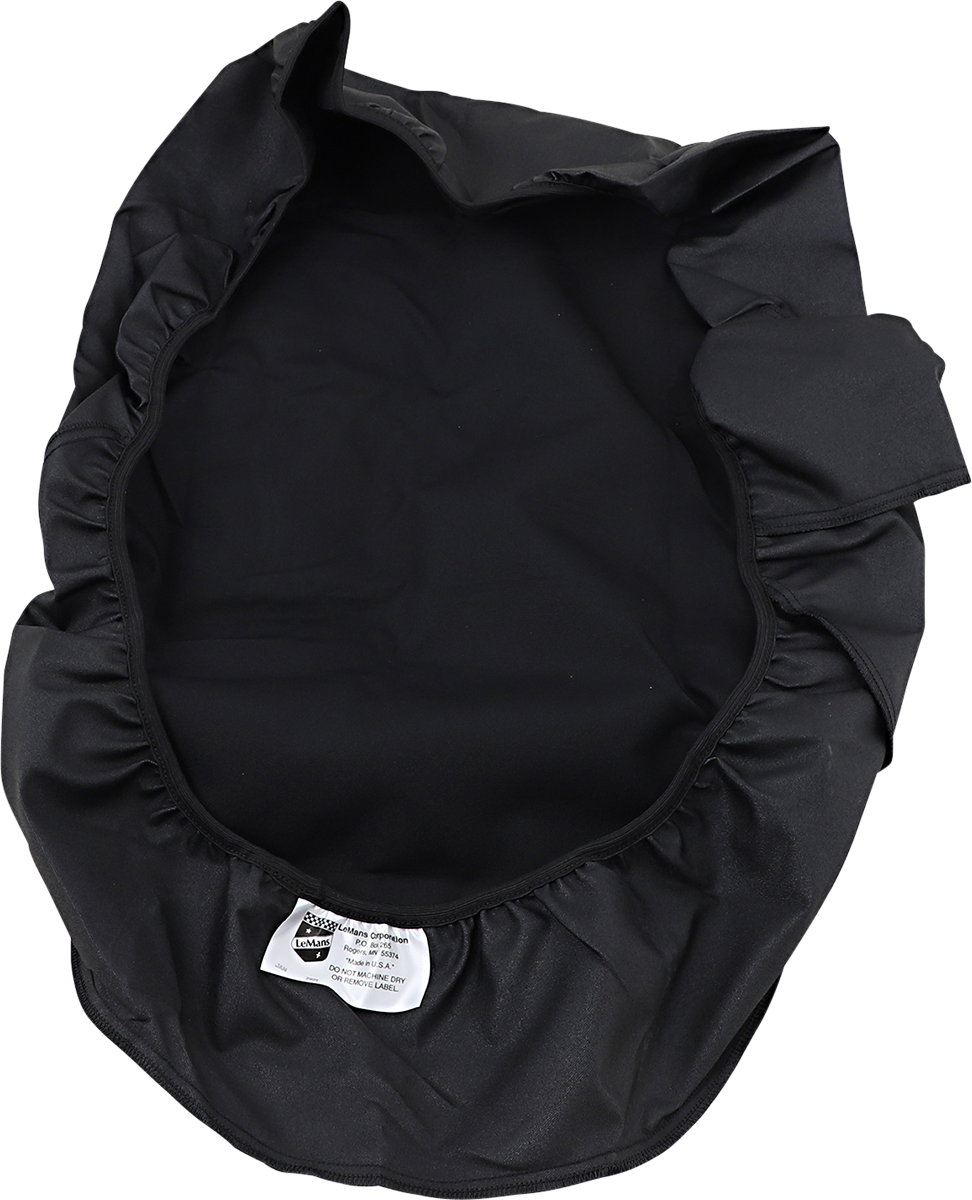 DRAG SPECIALTIES SEATS low profile touring rain cover made of water-resistant polyester with secure adjusters for motorcycle seats.