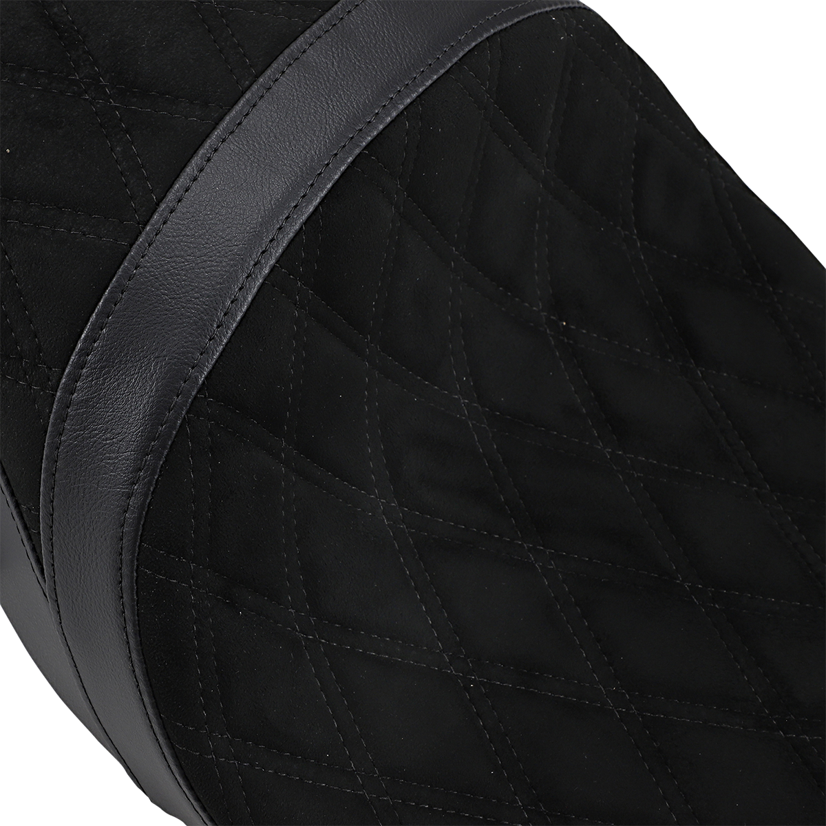 DRAG SPECIALTIES SEATS low touring seat with vinyl cover for Harley FL models 2008-2023, shown on a motorcycle.