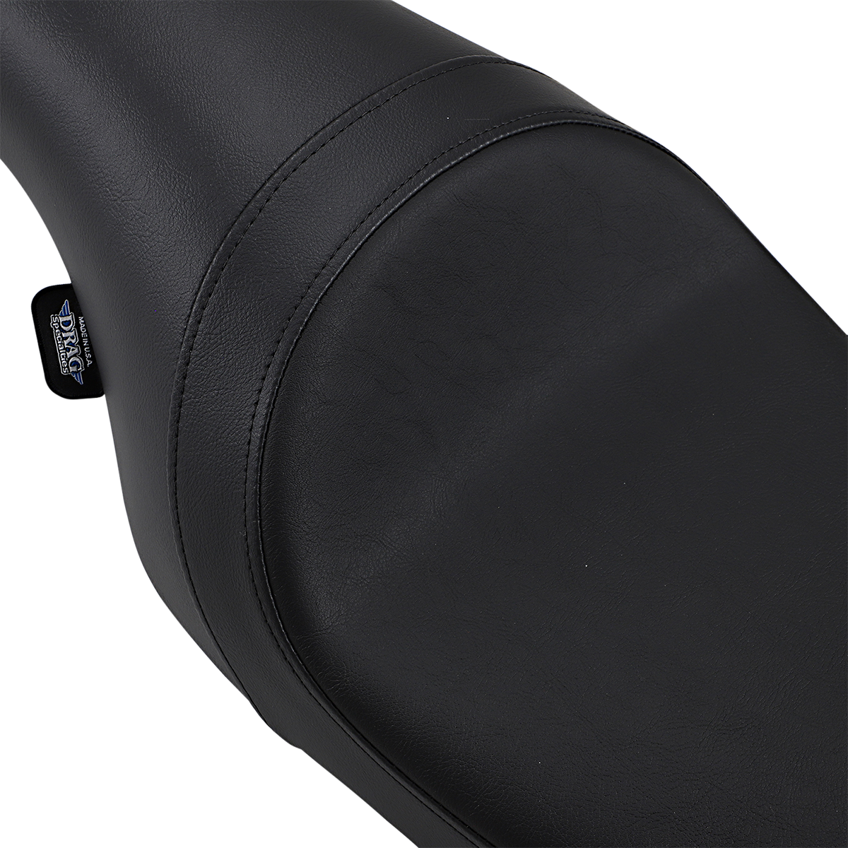 Drag Specialties Predator Seat for Harley FL '08-'23, smooth black motorcycle seat with sleek design.