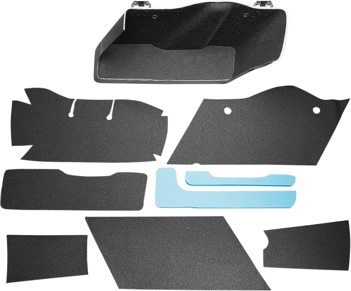 Black saddlebag lining kit for Harley FL from Drag Specialties Seats, compatible with 1993-2013 models.