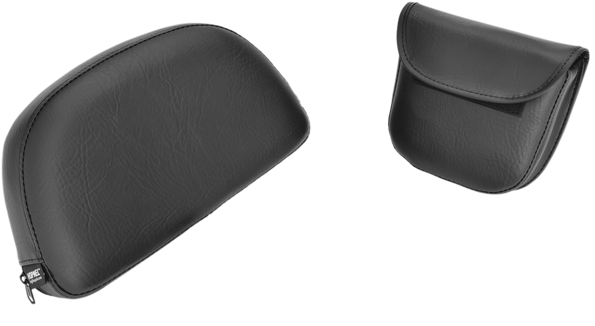Bill's Exhausts SHOW CHROME Detachable Smart Mount Backrest for Victory motorcycle engine, chrome finish, mounted on engine.