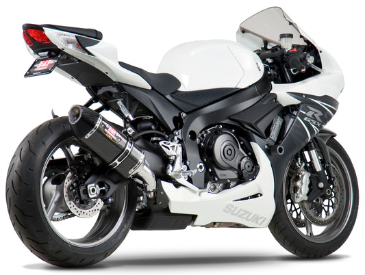 YOSHIMURA Street R 77 Slip-On exhaust system with stainless steel and carbon fiber components for motorcycle performance
