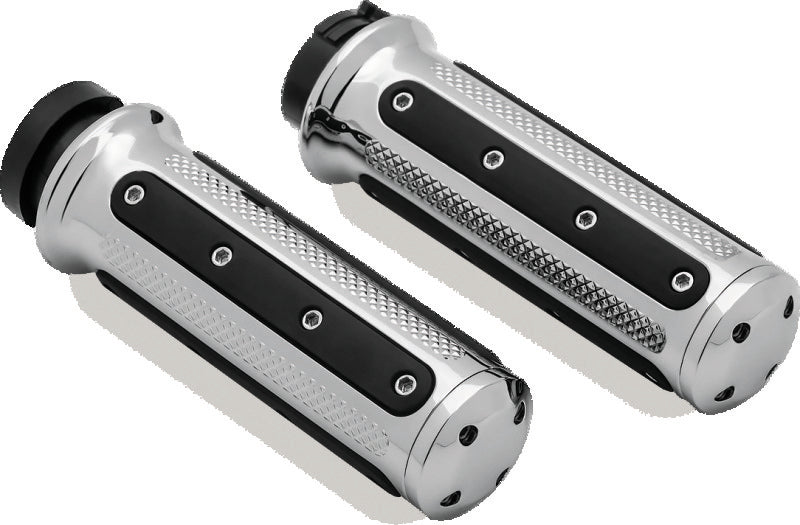 Kuryakyn, Kuryakyn Heavy Industry Grips Dual Cable Chrome - Model 6120 for Powersports Vehicles