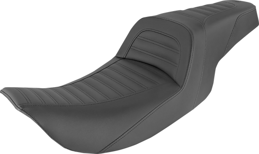 SADDLEMEN Slim Roll & Pleat Seat - Black 897-06-161 - Howling Moto