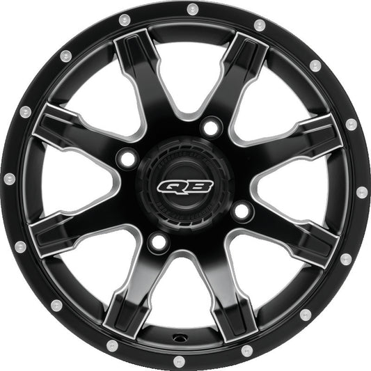 QuadBoss 14x7 wheel with 4/137 bolt pattern and 5+2 offset, designed for powersports vehicles, shown in the image.
