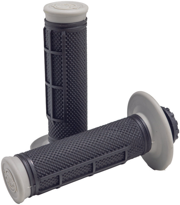 ProTaper Pro Series Clamp On 1/2 Waffle Gray and Black handlebar grip for motorcycle or bike, featuring textured waffle pattern.