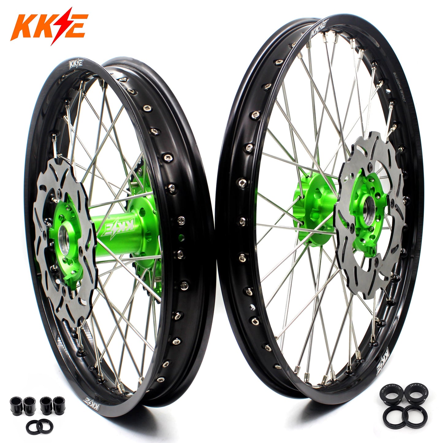 KKE 21" 19" Motorcycle Spoke Wheels Rims For KAWASAKI KX250F KX450F 2006-2014