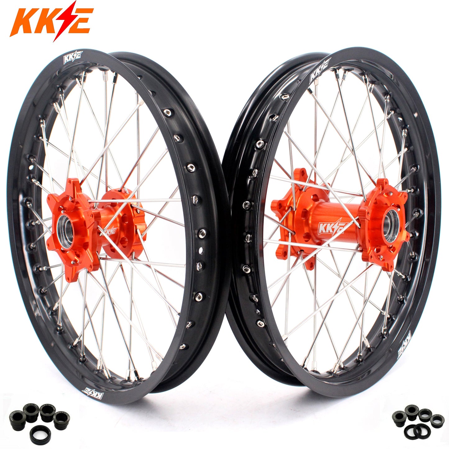 KKE 1.85*19 & 2.15*19 Flat Track Wheels for KTM EXC EXC-F EXC-W 125-530CC 2003-2024 Spoked Rims - Howling Moto