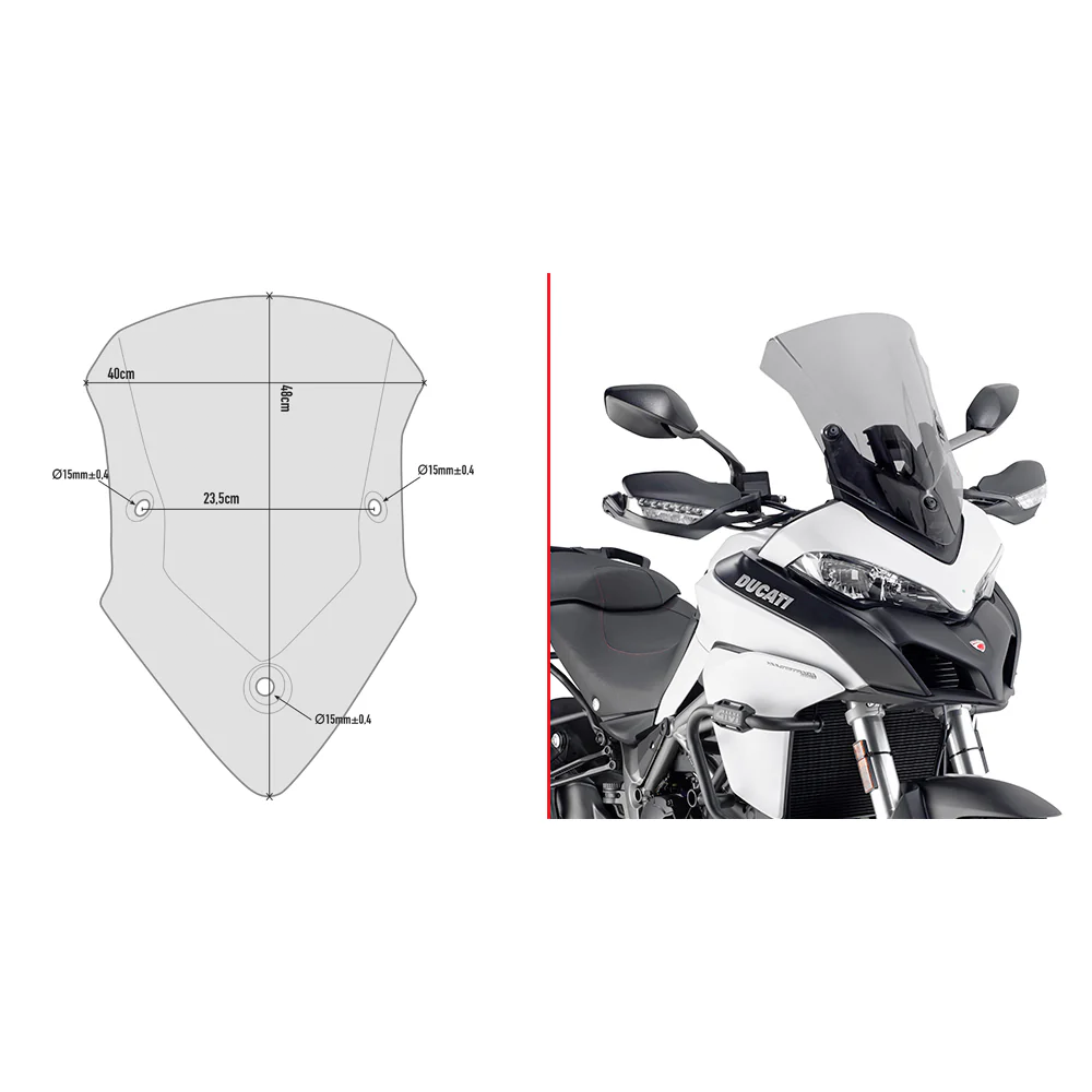 GIVI D7406S smoked motorcycle windshield offering enhanced wind protection and sleek style for motorcycle riders.
