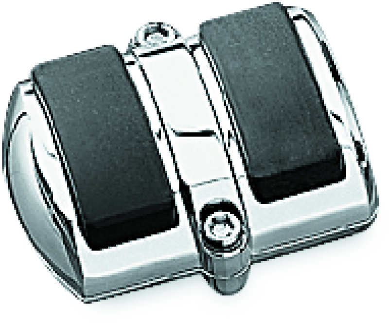Kuryakyn chrome brake pedal cover, 3-inch wide, for Honda Shadow motorcycle models, adding style and protection to the brake pedal.