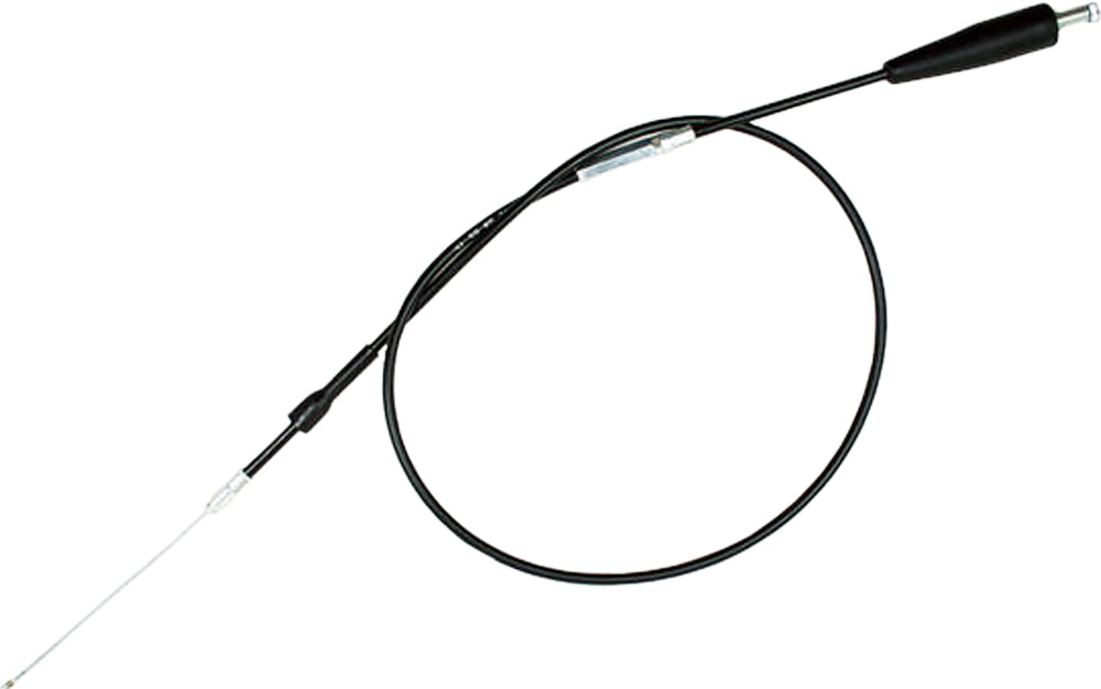 Black vinyl throttle cable by MOTION PRO for motorcycles and powersports vehicles, with metal fittings and durable construction.