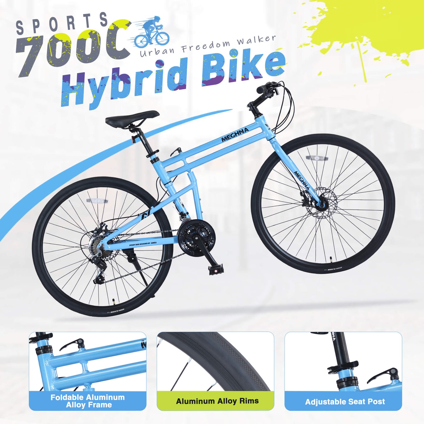 Hycline Meghna Fevo 700×32C bicycle tire with black rubber tread and sidewalls, suitable for road or hybrid bikes.