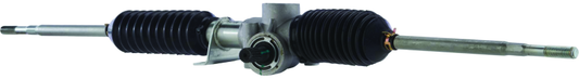 QuadBoss steering rack assembly for Polaris RZR XP 1000 and 4 1000, part #411989, showing the metal rack and linkage components.