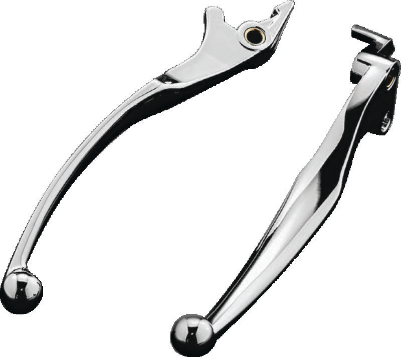 Kuryakyn Wide Style Chrome Clutch and Brake Levers for Honda VT750 motorcycle, featuring polished chrome finish and ergonomic design
