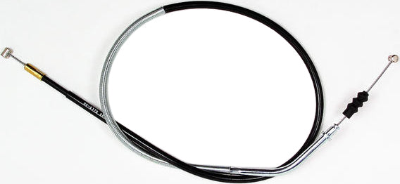 Black vinyl clutch cable from Motion Pro with premium chrome fittings, designed for motorcycle clutch systems.