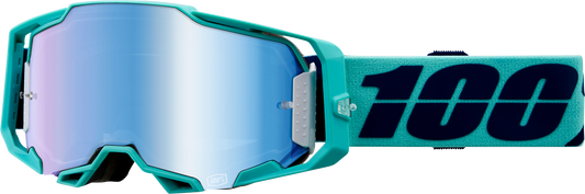 Bill's Exhausts 100% Armega Goggles Esterel Blue Mirror with tinted lenses for motorcycle or sports use.