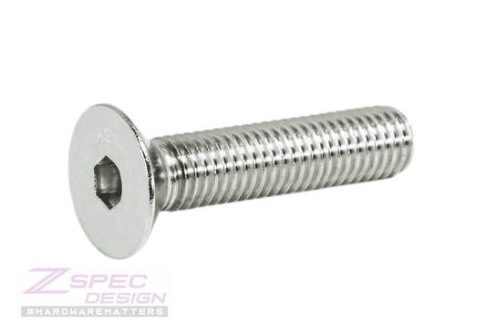 ZSPEC M10-1.5x45mm Flat-Head FHSC Fasteners, Stainless, Per Each - Howling Moto
