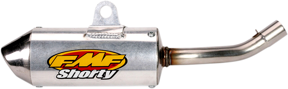 FMF Powercore 2 Shorty Silencer for Supercross motorcycle, lightweight exhaust with compact design and high-performance features.
