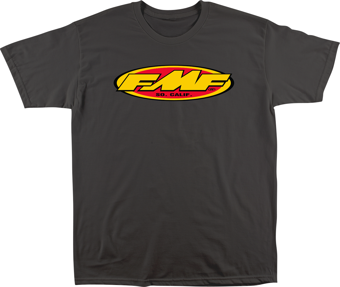 FMF The Don charcoal T-shirt in large size, featuring the FMF logo and graphic design, displayed on a plain background.