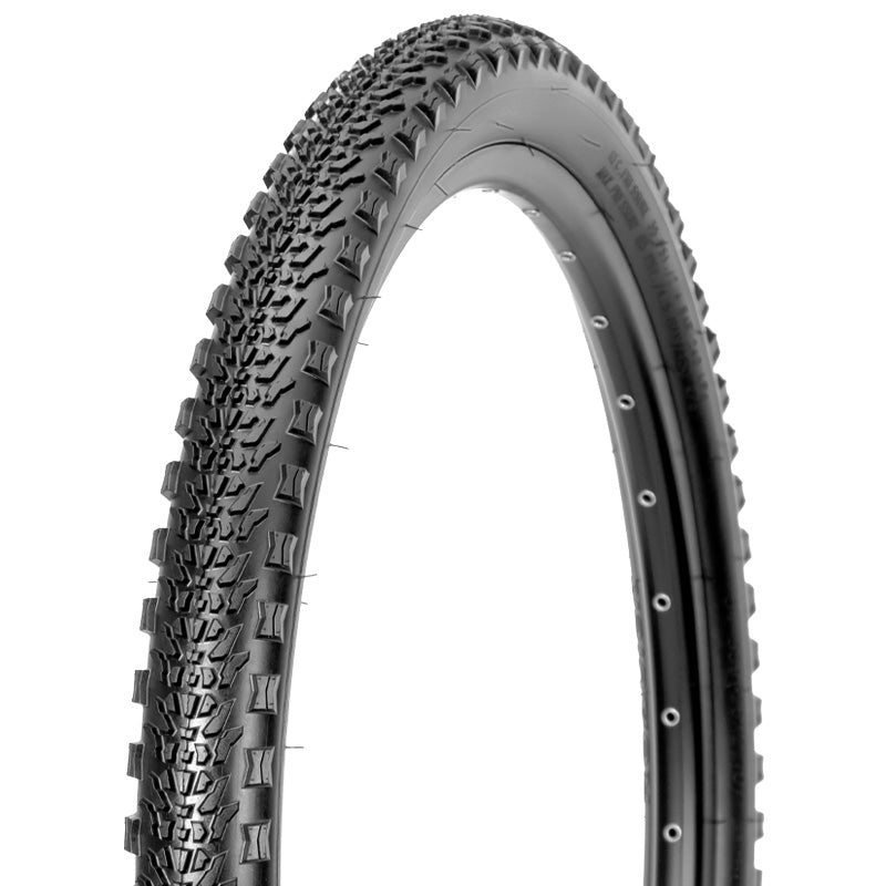Hycline Rávos mountain bike tire in 26/27.5/29-inch size, 2.1-inch width, showing tread pattern and sidewall details.