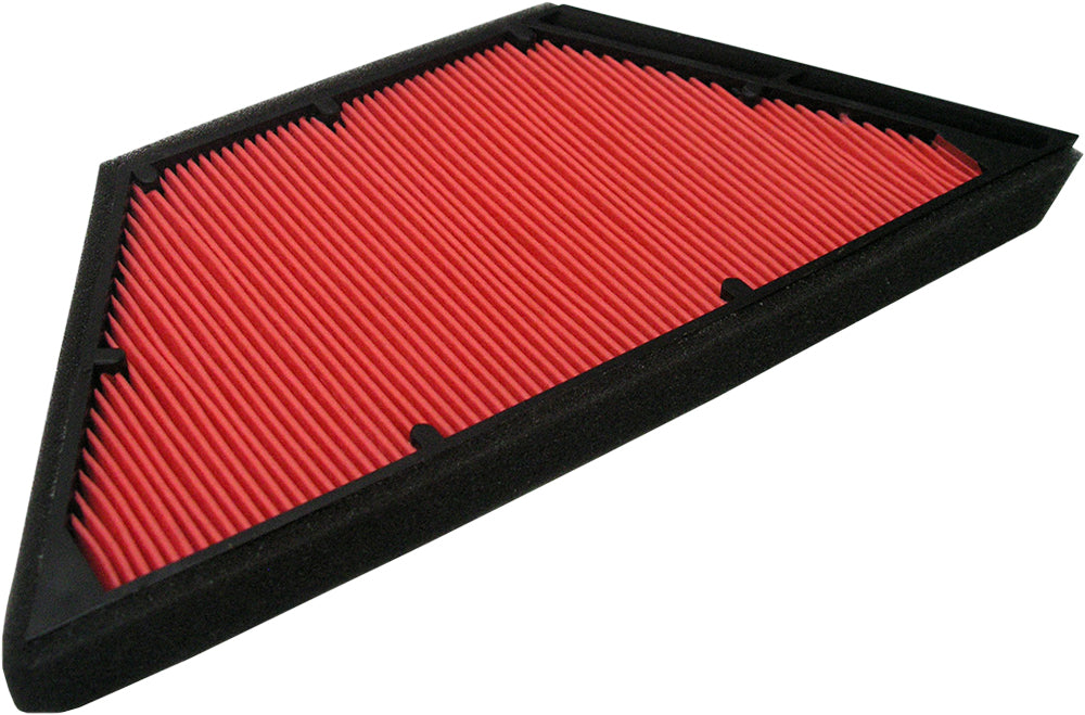 Hiflofiltro HFA2916 air filter for high performance engines, showing the clean, rectangular filter element with brand logo.